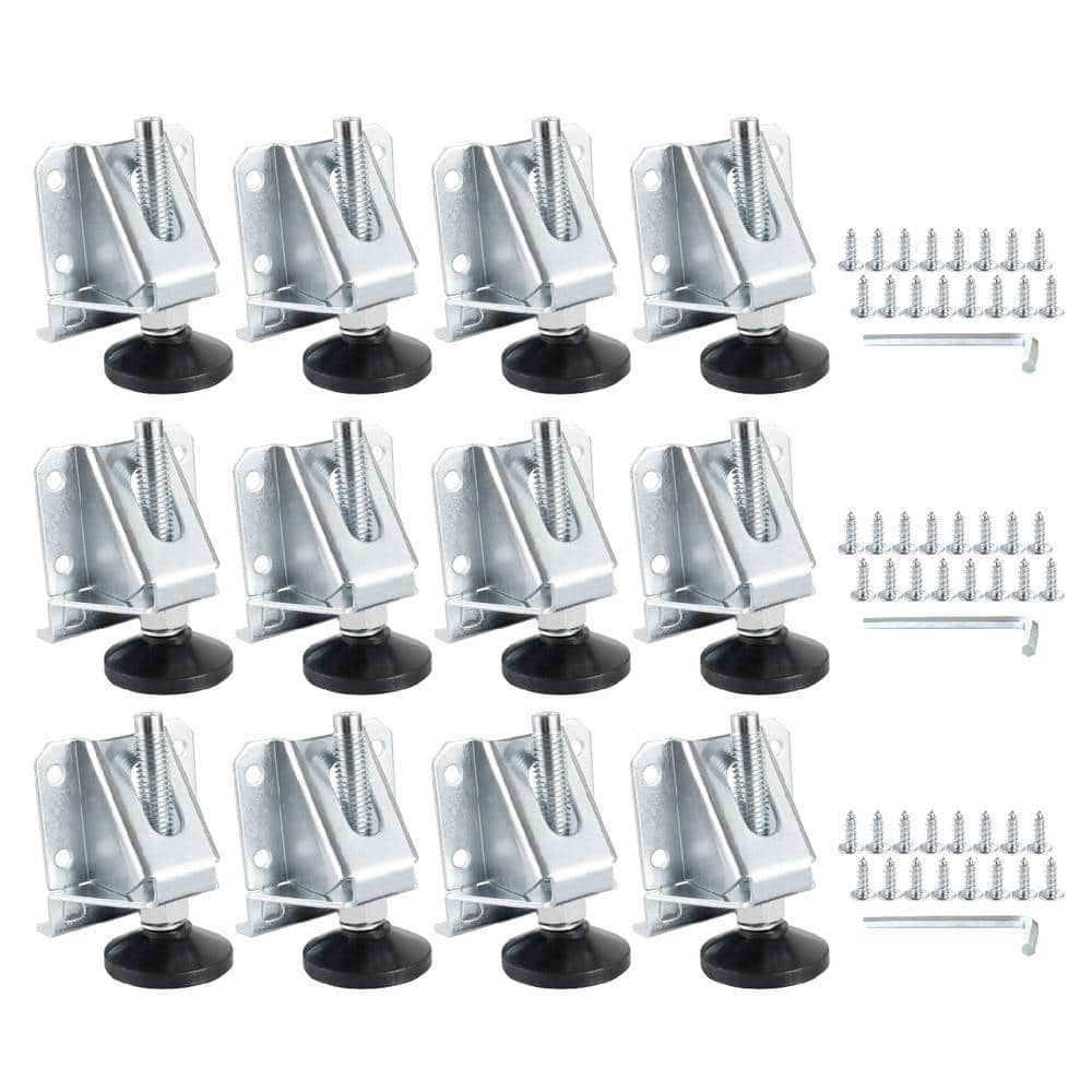 Adjustable Heavy Duty Zinc-Plated Steel Furniture Leg Levelers with Non-Marring Pads, Screws and Lock Nuts (12-Pack) price history on PriceWatchPro