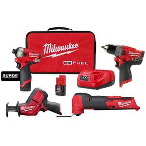 M12 FUEL SURGE 12V Lithium-Ion Brushless Cordless 1/4 in. Hex Impact Driver Kit w/Multi Tool, Hammer Drill & SAWZALL