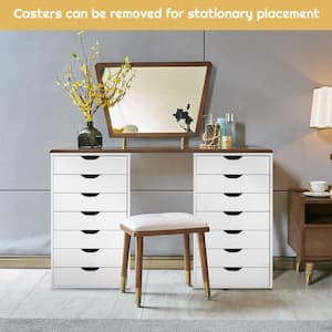 White Accent Cabinet Organizer with 7-Drawers