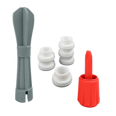8-Pieces Hardware Set Toilet Seat Tightener Grey (1-Pack)