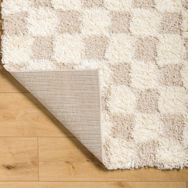 Urban Shag Light Beige/Cream 9 ft. x 12 ft. Fill in Later Indoor Area Rug