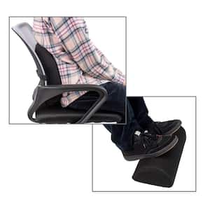 Black Ergonomic Lower Back Cushion with Foot Rest Set 12.5 in.