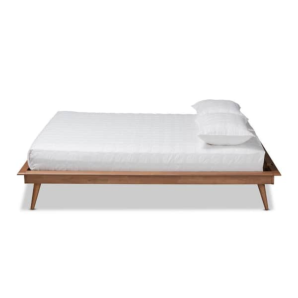 Baxton Studio Karine Walnut Full Platform Bed Frame 156 9801 HD