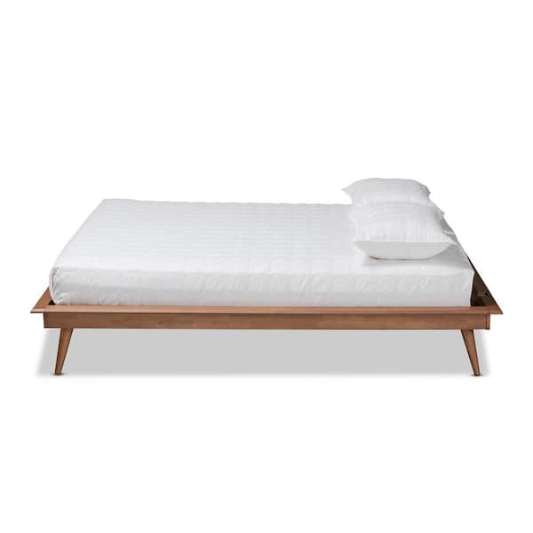 Karine Walnut Queen Platform Bed Frame