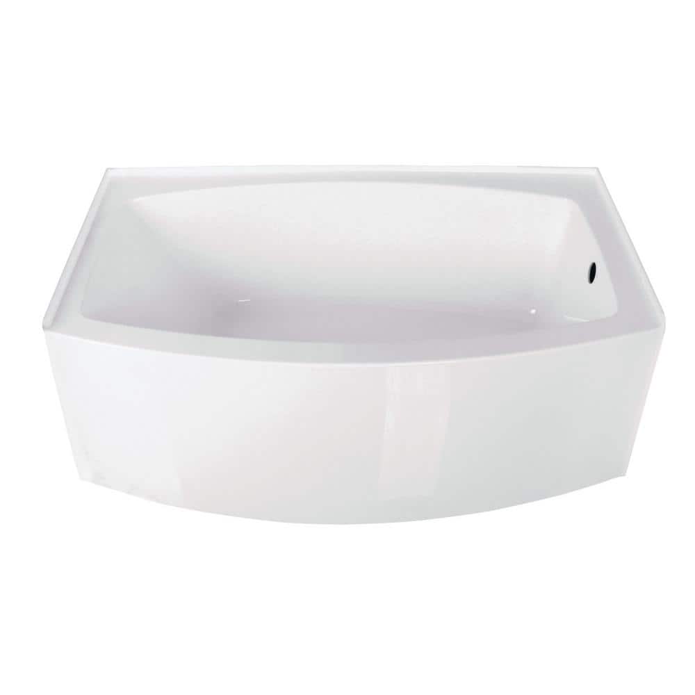 Aqua Eden 60-Inch White Acrylic Alcove Soaking Tub