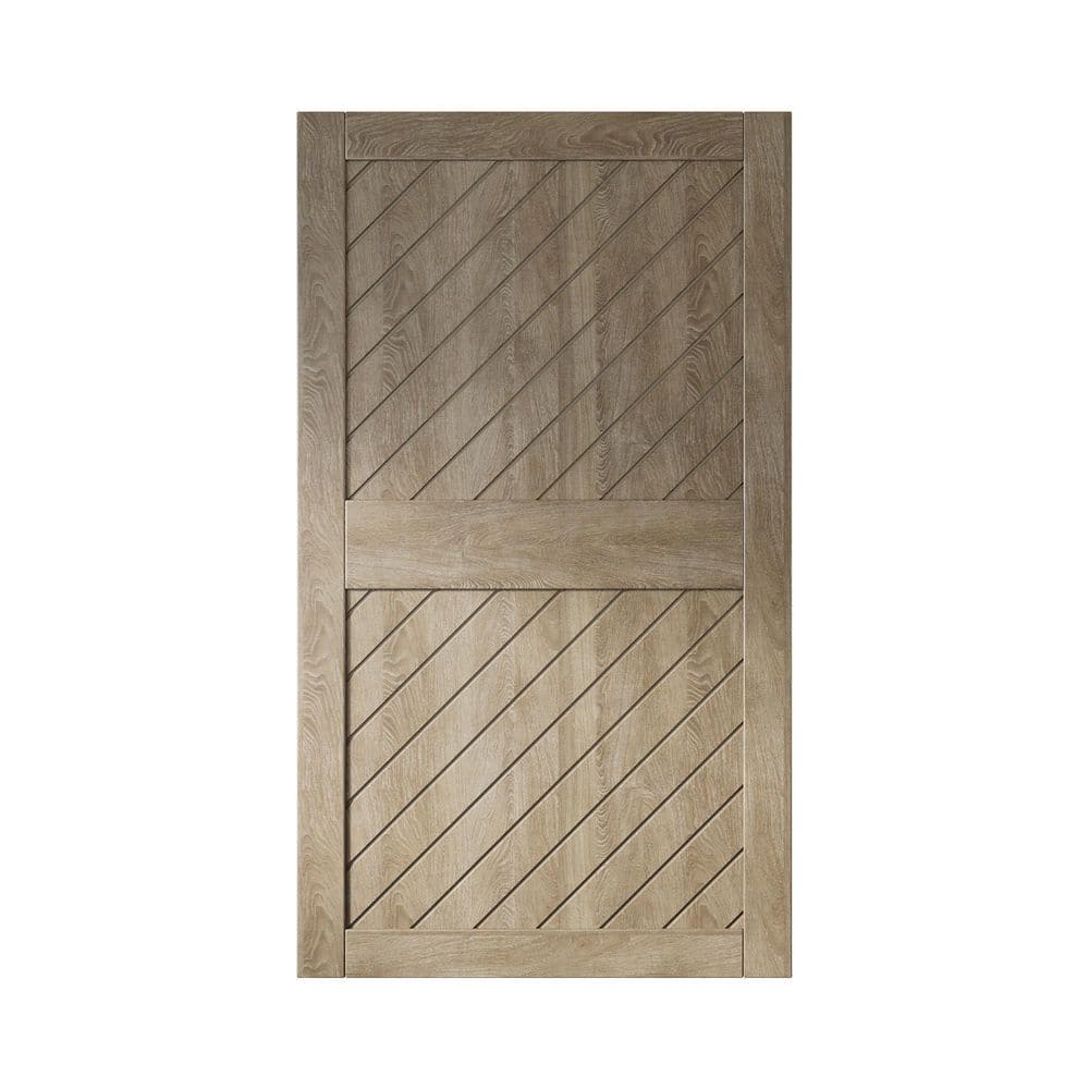 XT1 42 in. x 84 in. C-Panel Solid Core Classic Gray Slanted Stripe Design Pine Wood Interior Sliding Barn Door Slab price history on PriceWatchPro