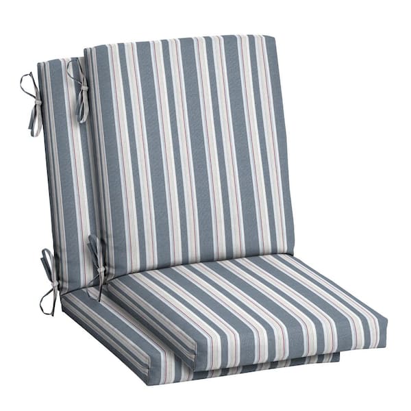 ARDEN 20 in. x 20 in. Oceantex Outdoor Chair Cushion in Ocean Blue Stripe