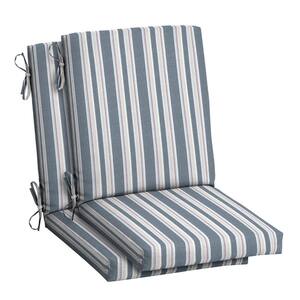 20 in. x 20 in. Oceantex Outdoor Chair Cushion in Ocean Blue Stripe