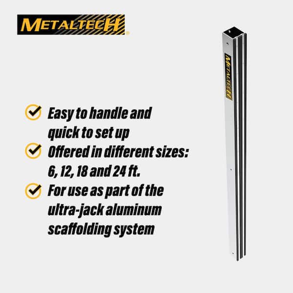 MetalTech Ultra-Jack 6 ft. Aluminum Pole with Reinforced Aluminum
