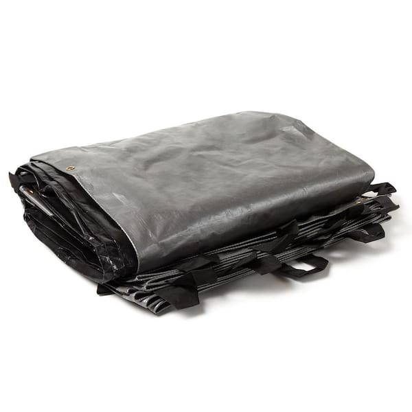 25 ft. x 54 ft. Silver/Black 12 Mil Heavy Duty Plastic Poly Hay Tarp, Waterproof, Brass Grommets for Farm Use