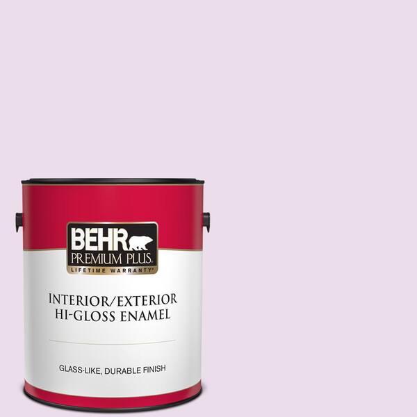 BEHR PREMIUM PLUS 1 gal. #P100-1 Sprinkle Hi-Gloss Enamel Interior/Exterior Paint