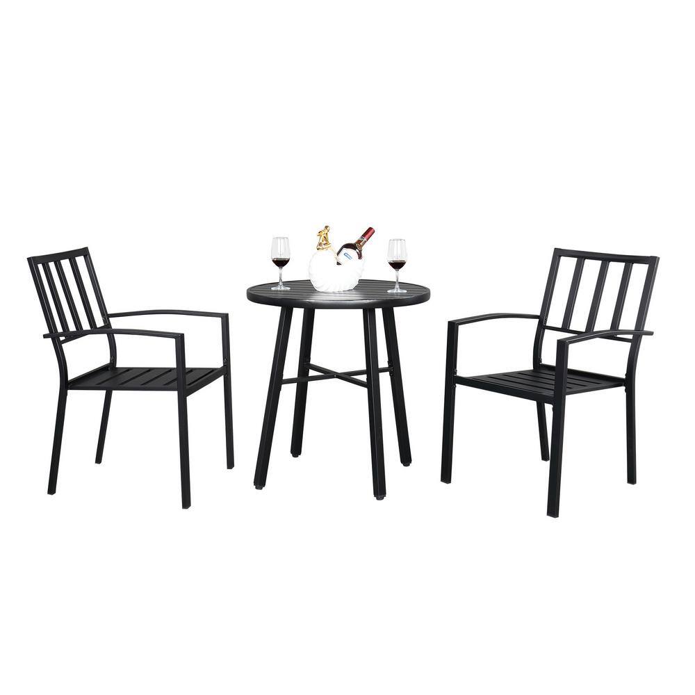 3Piece Metal Outdoor Dining Set HD0102HPKH9A The Home Depot