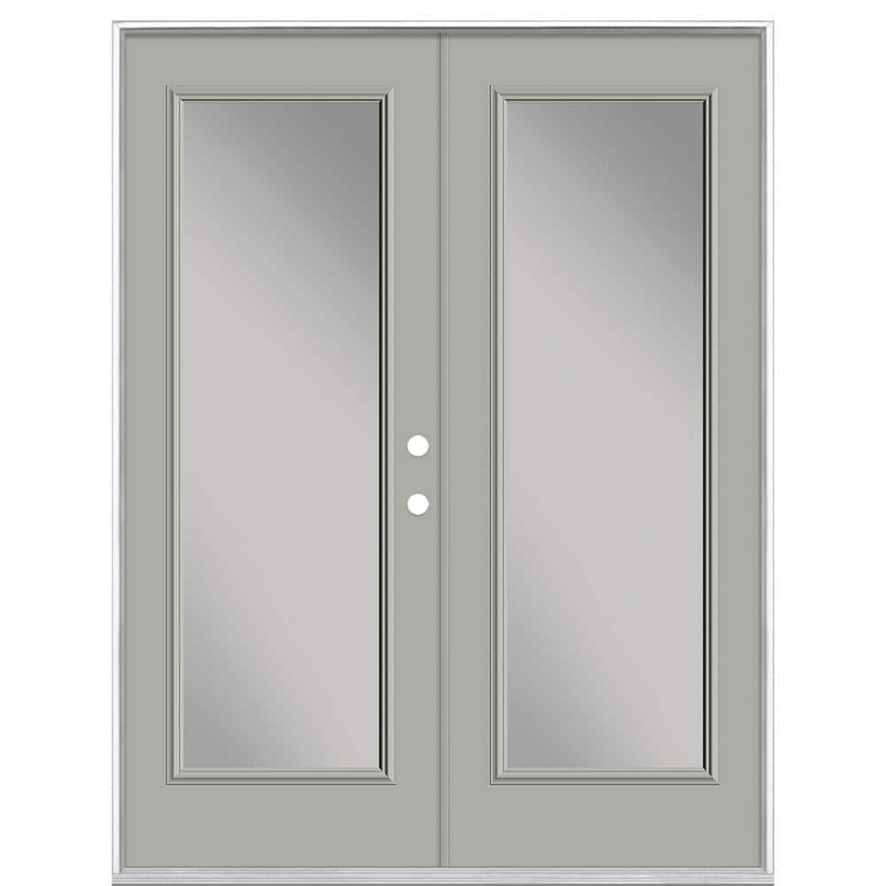 60 in. x 80 in. Silver Cloud Steel Prehung Left-Hand Inswing Full Lite Clear Glass Patio Door without Brickmold price history on PriceWatchPro