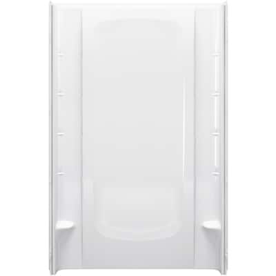 48 in. x 76 in. 1-Piece Direct-to-Stud Alcove Shower Back Wall in White