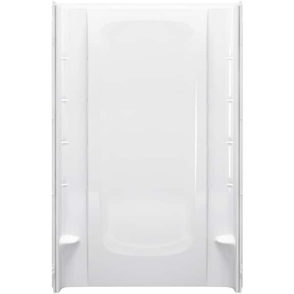 Sterling STORE+ 48 in. x 76 in. 1-Piece Direct-to-Stud Alcove Shower Back Wall in White