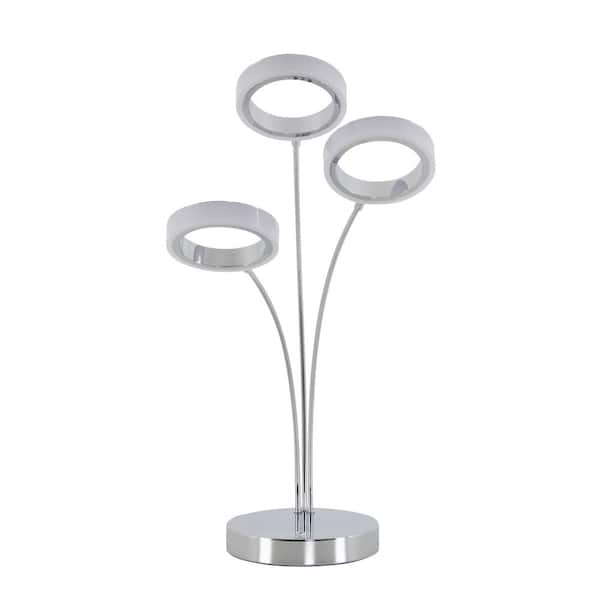 Artika Optical 22 in. Chrome Modern Dimming Table Lamp for Living Room