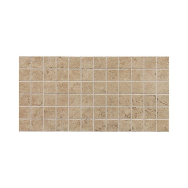 Daltile Fidenza Cafe 12 in. x 24 in. x 8 mm Porcelain Mesh-Mounted Mosaic Floor and Wall Tile (24 sq. ft. / case)