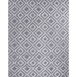 Samba Square Gray 8 ft. x 10 ft. Indoor/Outdoor Patio Area Rug