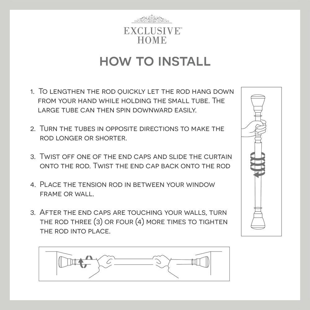 Exclusive Home Adjustable Tension Rod, Brushed Nickel, 48"-84"