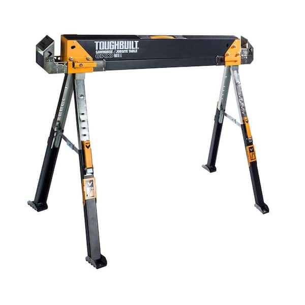 TOUGHBUILT 39.9" to 45.9"W x 25" to 32"H C700 Adjustable Sawhorse and Jobsite Table with 1300 lb capacity