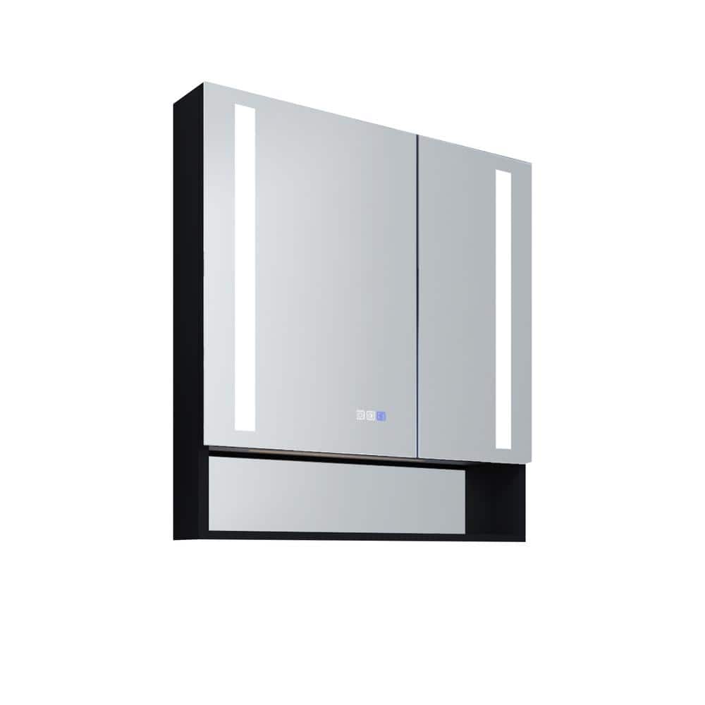 30 in. W x 32 in. H Rectangular Aluminum Medicine Cabinet with Mirror