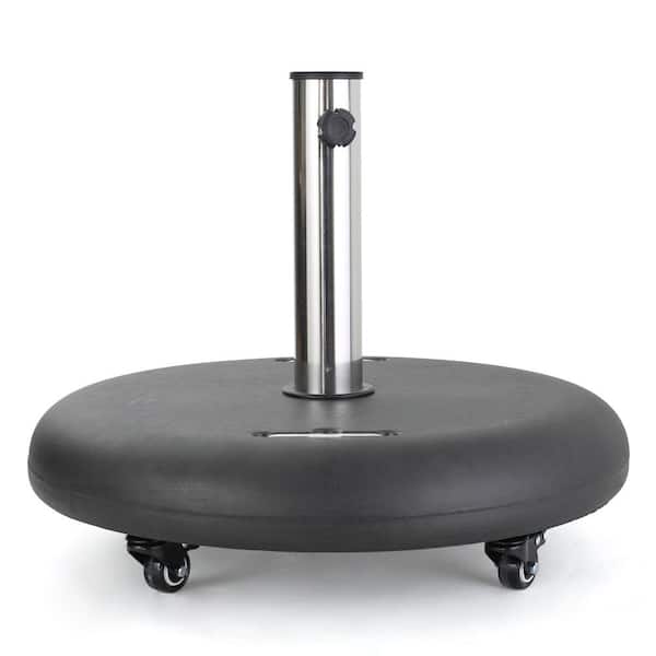 Unbranded 88 lbs. Concrete Patio Umbrella Base with Wheels in Black, Accommodates 1.6/1.9/2.3 in. Umbrella Poles