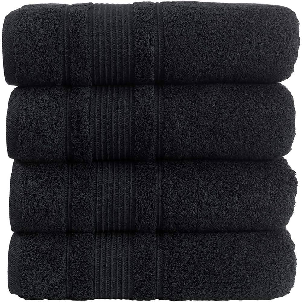 Aoibox 4-Piece Set Premium Quality Bath Towels for Bathroom, Quick Dry Soft  and Absorbent 100% Cotton, Grey SNPH002IN356 - The Home Depot