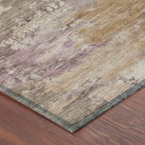 Chantille Machine Washable Indoor/Outdoor Abstract ACN2812 Mocha 9 ft. x 12 ft. Area Rug