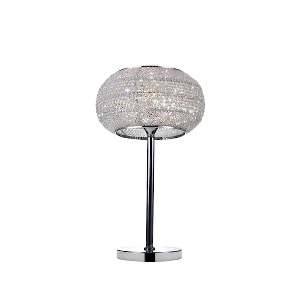 CWI Lighting Tiffany 1 Light Table Lamp With Chrome Finish