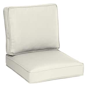 Oasis 24 in. x 26 in. Plush 2-Piece Deep Seating Outdoor Lounge Chair Cushion in Cream