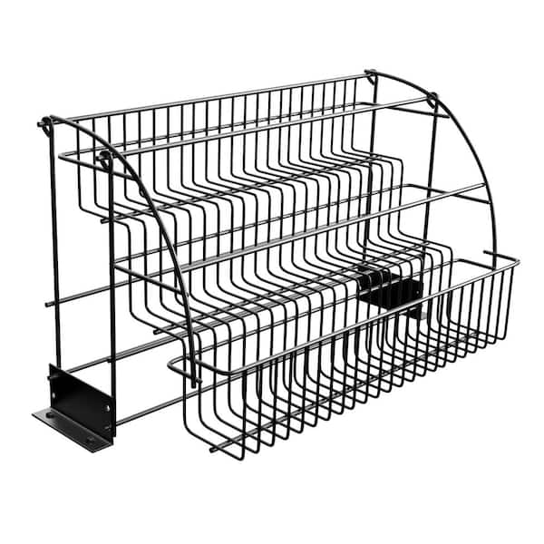 Black 3-Tier Iron Wire Shelving Unit (13 in. W x 2.8 in. H x 2.4 in. D)