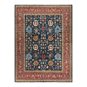 Serapi Blue 9 ft. x 12 ft. Tribal Wool Indoor Area Rug