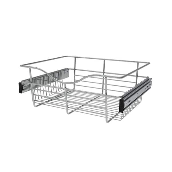 Rev-A-Shelf 7 in. H x 18 in. W Chrome Steel 1-Drawer Wide Mesh Wire ...