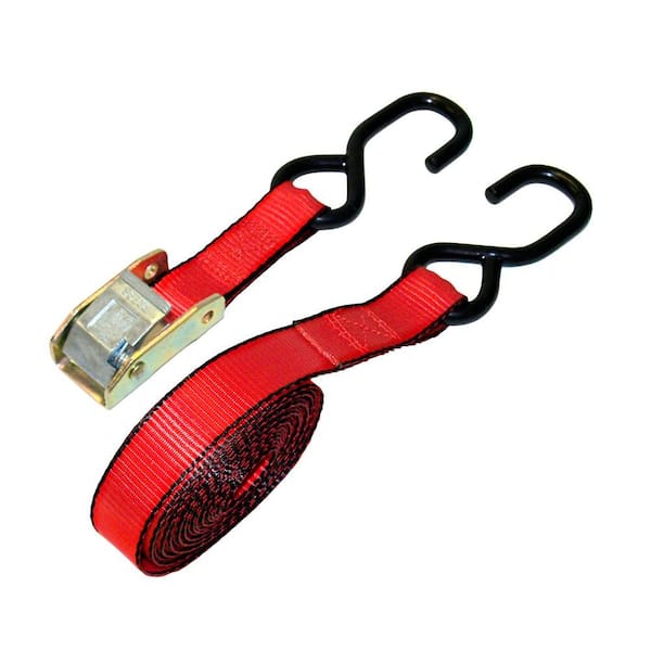 EVEREST 1 in. x 15 ft. Cam Buckle Tie-Down Strap with 1500 lbs. S-Hook  Design, Red - Yahoo Shopping