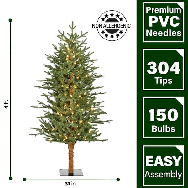 Fraser Hill Farm 3 ft. Pre-Lit Artificial Christmas Tree with Light-Up Star  and Vintage Bulb Covers in Green FFRS036-1TRE-WT - The Home Depot