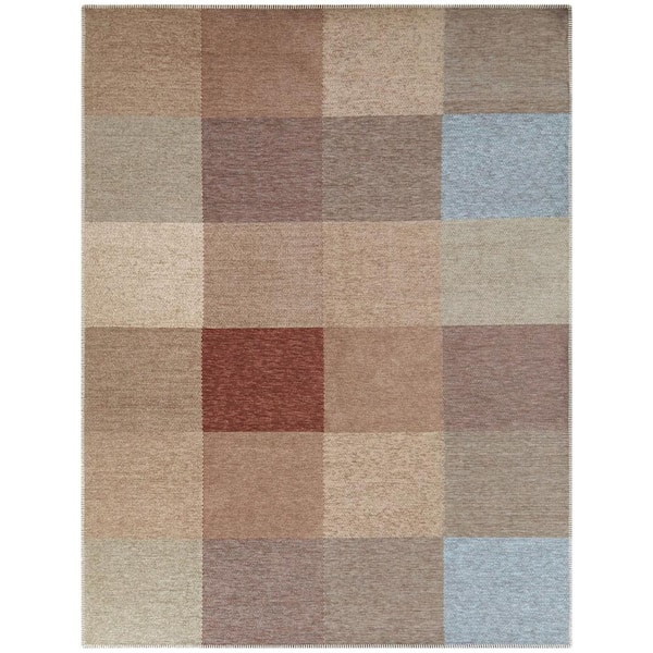Davies Pink 5 ft. x 7 ft. Geometric Area Rug