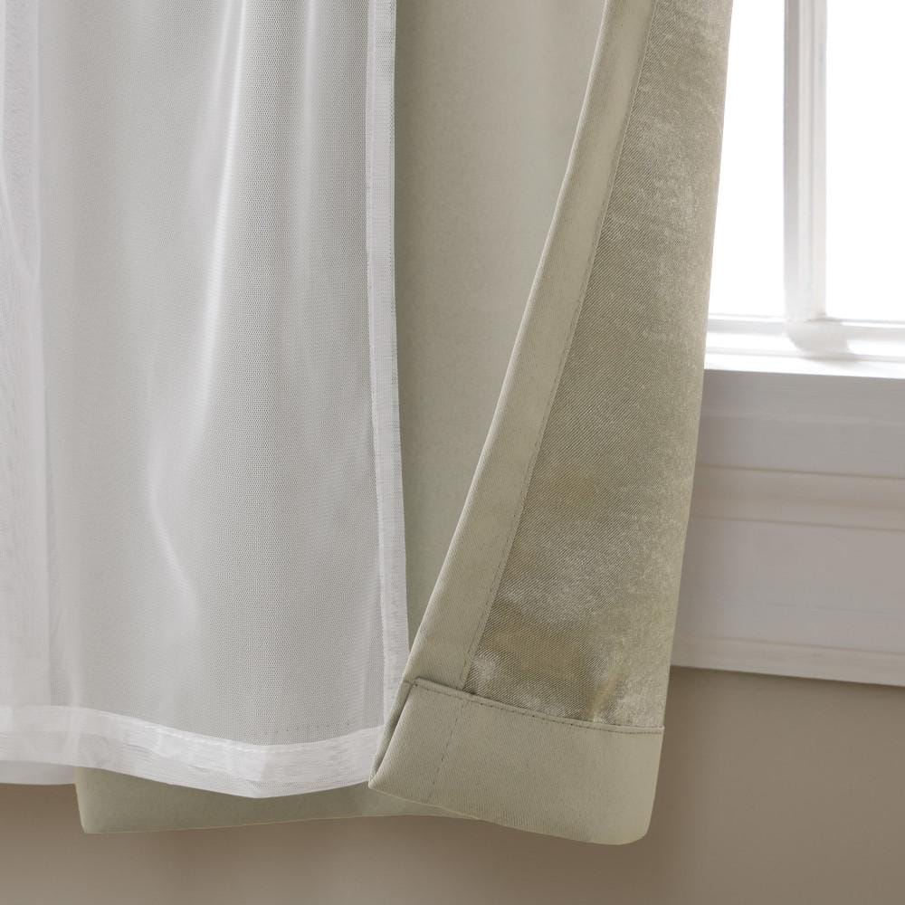 Cloud Grey Layered Blackout and Sheer Grommet Curtain Panels