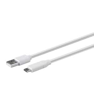 Cables and Adapters; USB Type C to USB-A 2.0 Cable - 480 Mbps, 3 Amp, 26AWG (9.8 ft.), White