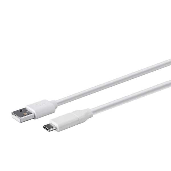 SANOXY Cables and Adapters; USB Type C to USB-A 2.0 Cable - 480 Mbps, 3  Amp, 26AWG (1.6 ft.), White SNX-MNPR_27933 - The Home Depot