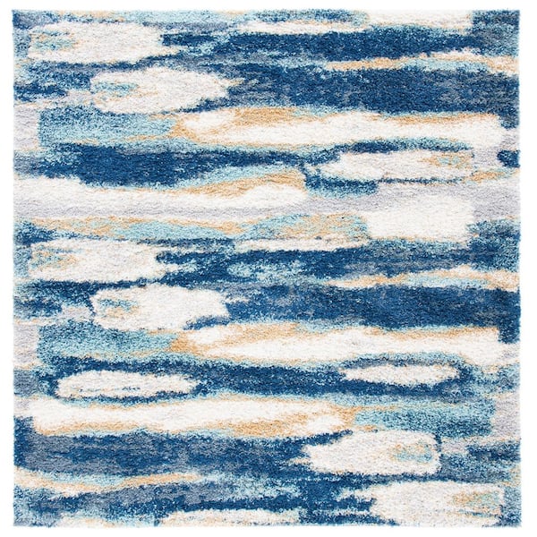 Calista 7 ft. x 7 ft. Blue/Ivory Abstract Multicolor Square Area Rug