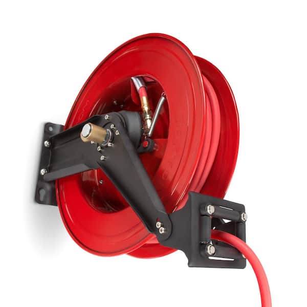 TEKTON 50 ft. x 3/8 in. I.D. Dual Arm Auto Rewind Air Hose Reel 46875 - The  Home Depot