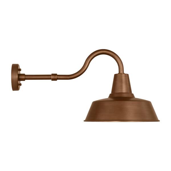 Generation Lighting - Barn Light 13.5 in. H Natural Copper Outdoor Hardwired Large StoneStrong Wall Lantern Sconce with Bulbs Included