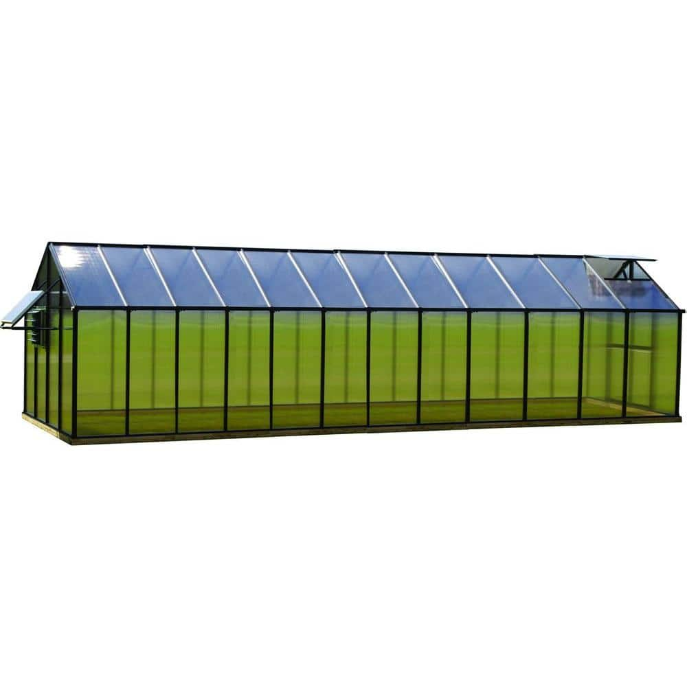 Monticello 8 ft. x 24 ft. Black Mojave Greenhouse MONT-24-BK-MOJAVE - The  Home Depot