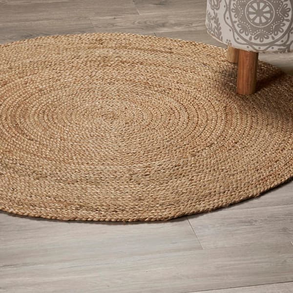 Finn Boutique Tan Natural 8 ft. x 8 ft. Round Organic Jute Area