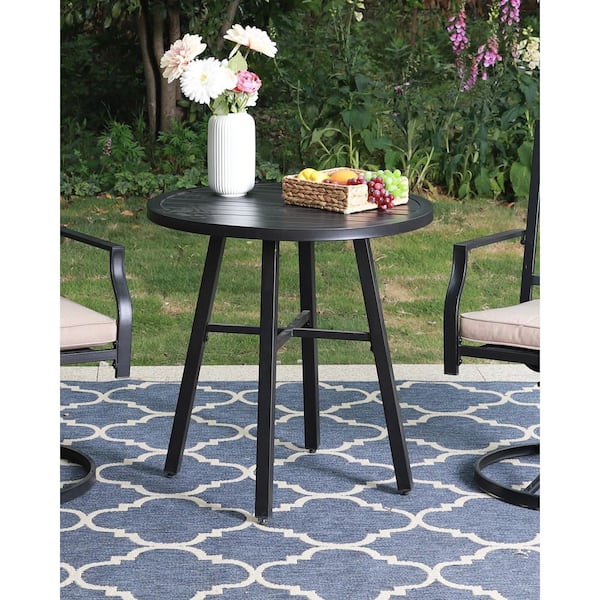 PHI VILLA 3-Piece Metal Patio Conversation Set with C-Spring