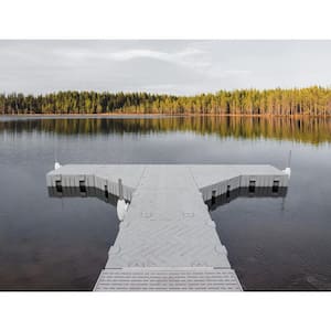 Flexx 16 ft. P-Shaped Floating Dock Package with Pipe Guides