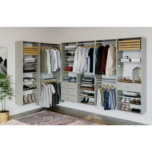 Essential 36 in. W - 60 in. W Rustic Grey Wood Closet System