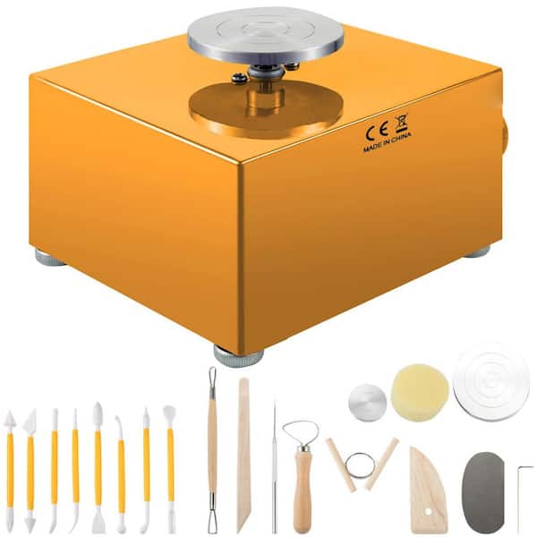 SKYSHALO Mini Pottery Wheel, 30W 0-2000 RPM Ceramic Wheel, Adjustable Speed DIY Clay Machines, Electric Sculpting Kits w/ 3 Trays