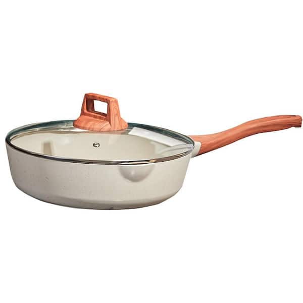 11 in. Granite Nonstick Saute Pan with Pour Spout, Non-Toxic Aluminum, Induction and Gas Compatible, PFOA Free