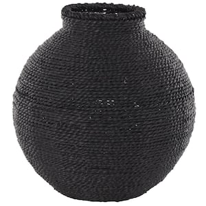 Black Handmade Wrapped Pot Metal Decorative Vase